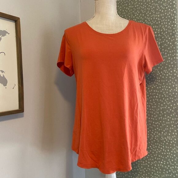 Lululemon Coral Short Sleeve Lightweight Blouse Size 10/ Large - Picture 1 of 7